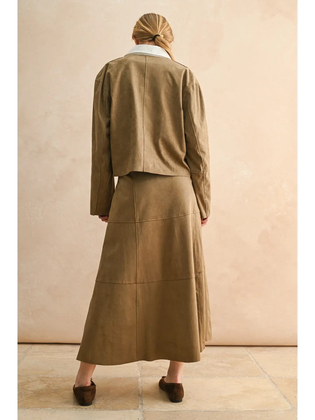 Suede A-Line Skirt