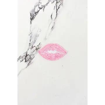 Pink Kiss Embroidered Patch