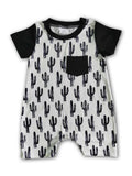 SHORT SLEEVE CACTUS SHORT POCKET ROMPER
