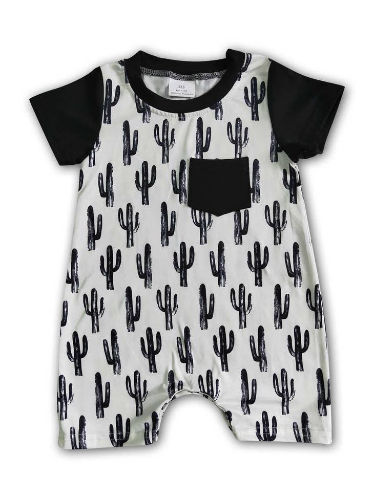 SHORT SLEEVE CACTUS SHORT POCKET ROMPER