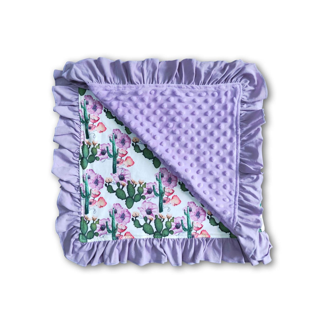 CACTUS LAVENDER FLORAL MINKY BLANKET