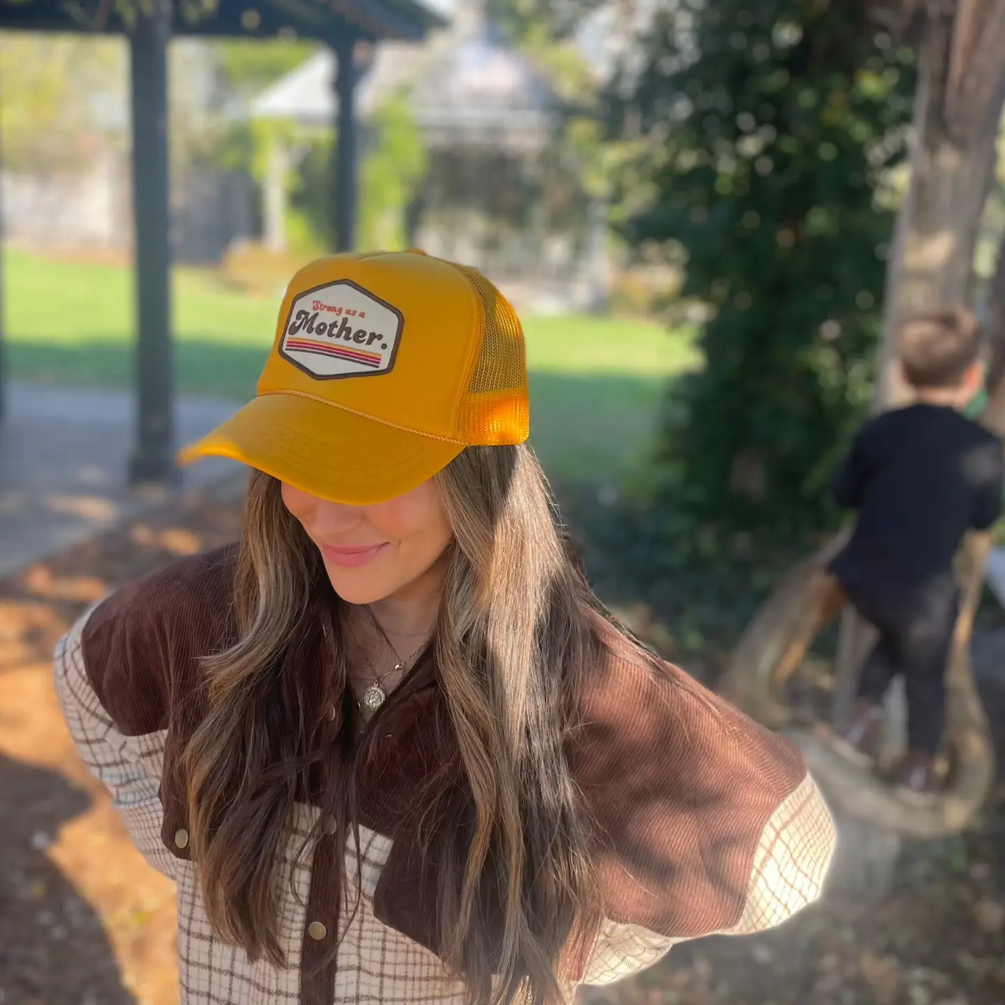 Retro Strong As A Mother® Patch Hat - Yellow