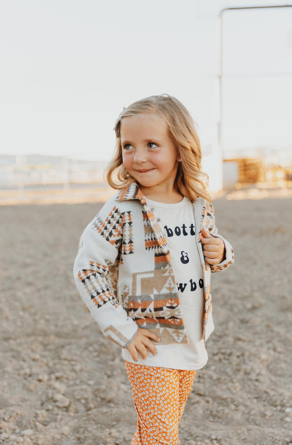 KIDS AZTEC PRINTED SHACKET - KHAKI