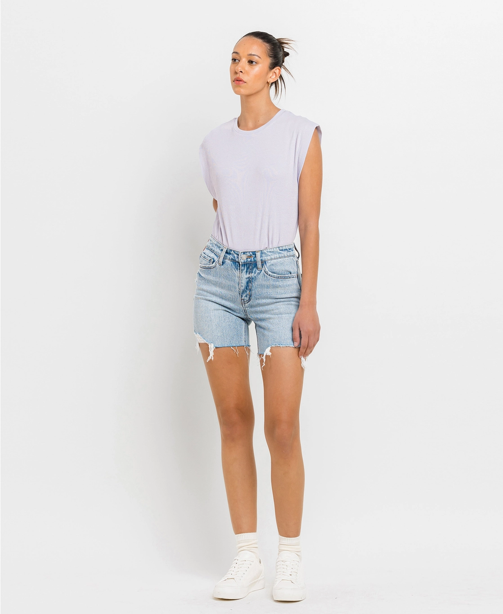 High Rise Midi Shorts | Double Trouble