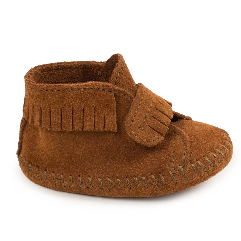 MINNETONKA Infant Baby Suede Fringe Bootie with Strap