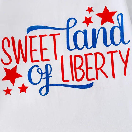 "Sweet Land of Liberty" White Top W/B Sleeves