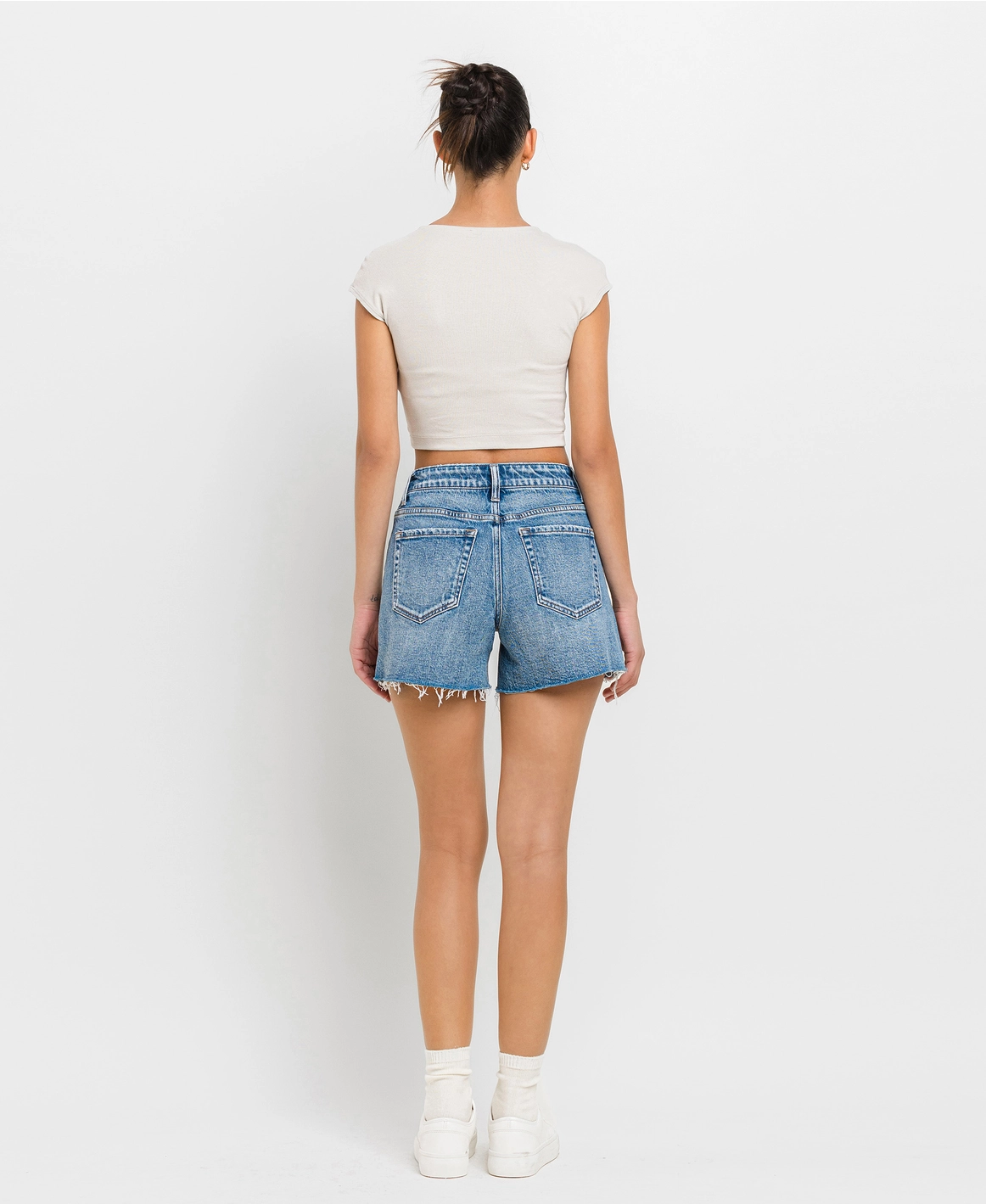 High Rise Waist Clean Cut A Line Shorts | INNER CIRCLE