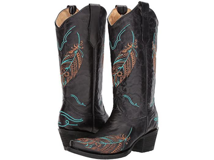 LD BLACK  FEATHER EMBROIDERY L5286