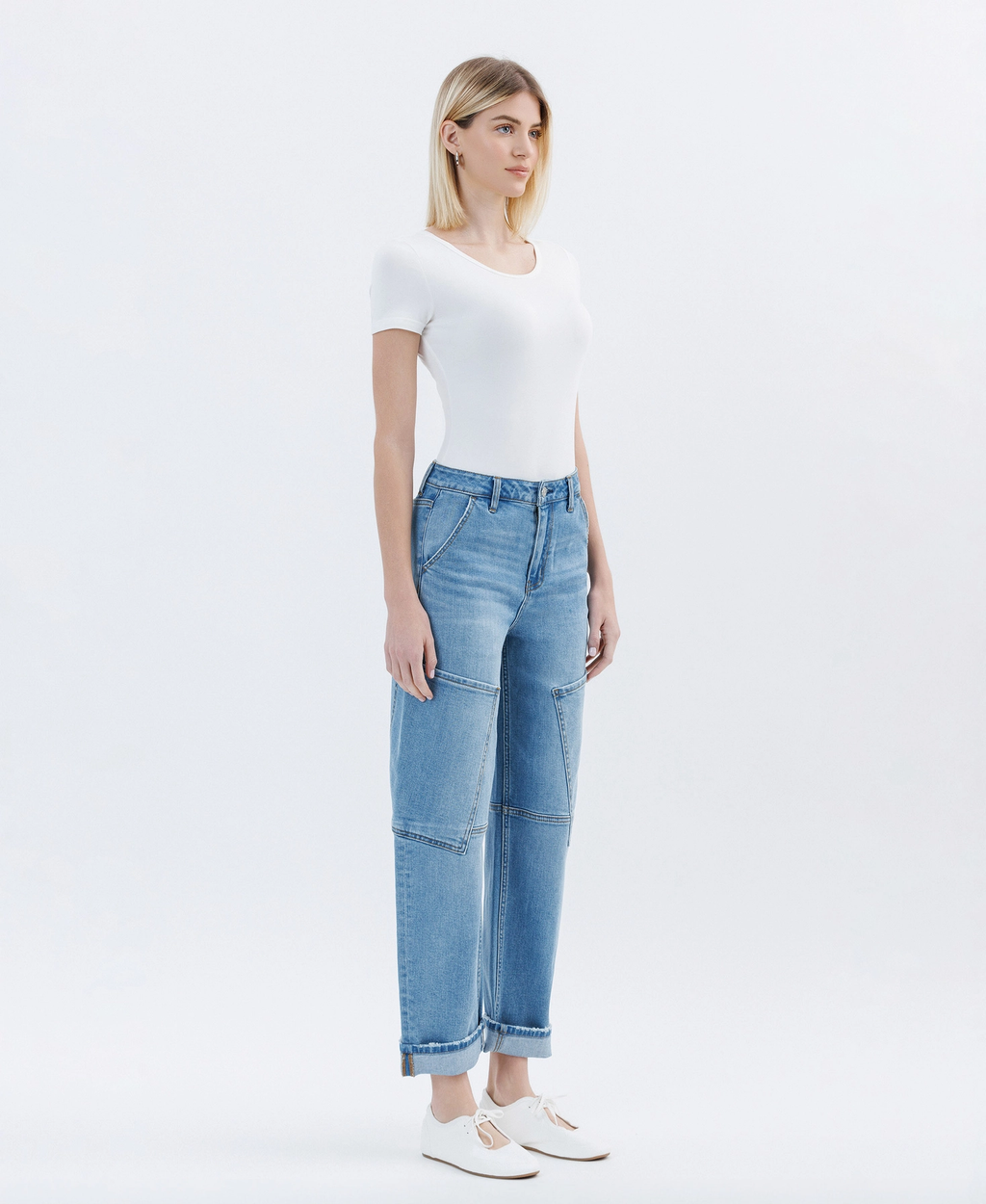 Super High Rise Utility Barrel Leg Jeans | AUGUSTINE