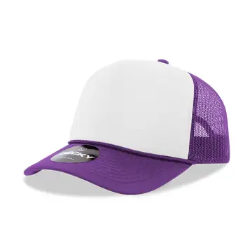 Decky 6025 - Mid Profile, 5 Panel Foam Trucker Hat - 6025 | Pur/Wht/Pur
