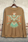 AZTEC ROAM LONG SLEEVE SWEATSHIRT - MINERAL MUSTARD