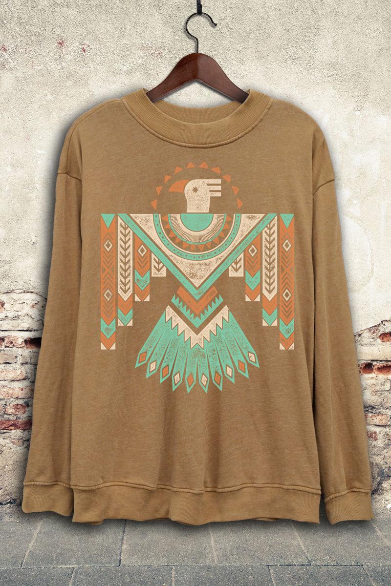 AZTEC ROAM LONG SLEEVE SWEATSHIRT - MINERAL MUSTARD