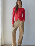Knit Cotton Spandex Button Down Long Sleeve