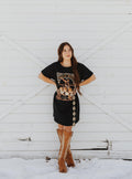 WILD WEST COWBOY RODRO GRAPHIC MINERAL WASHED DRESS - BLACK