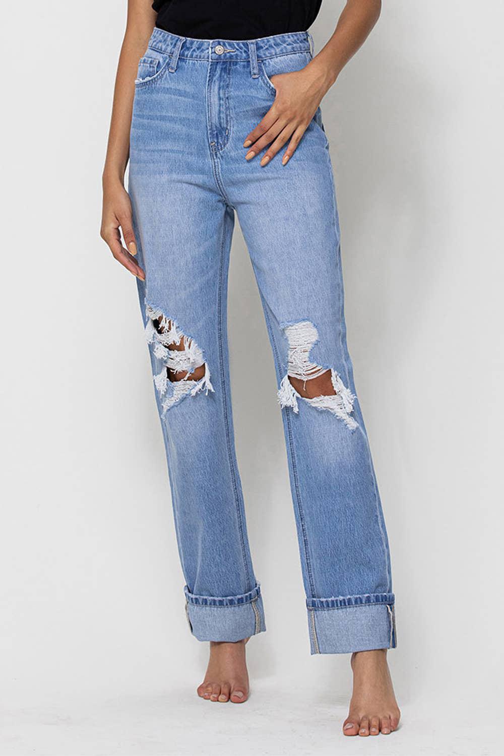 DISTRESSED 90'S STRAIGHT JEANS | ALYSSA FAR OUT