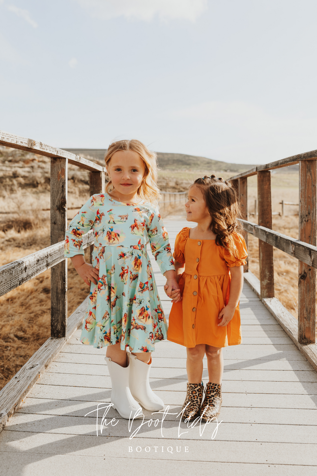 MUSTARD BUTTON PUFF SLEEVE GIRL DRESS