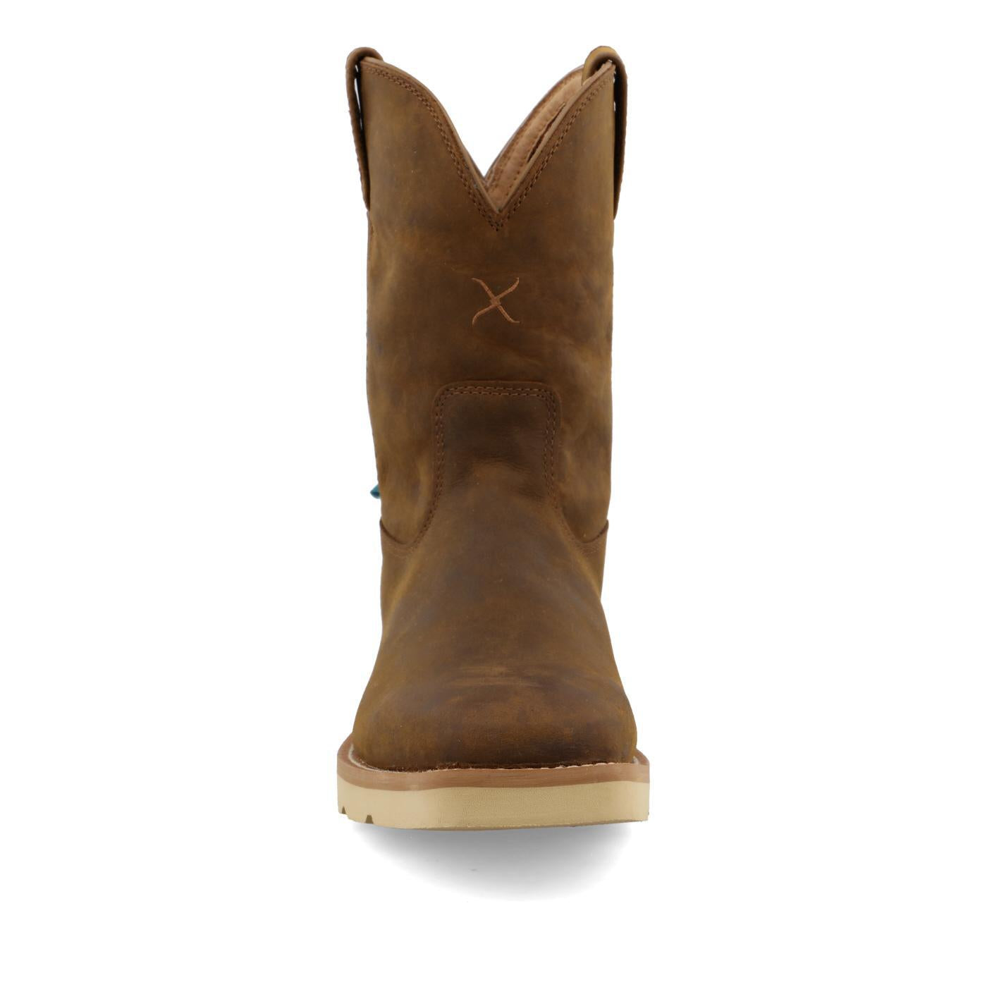 10" Work Pull On Wedge Sole Boot - Distressed Saddle MCBW001