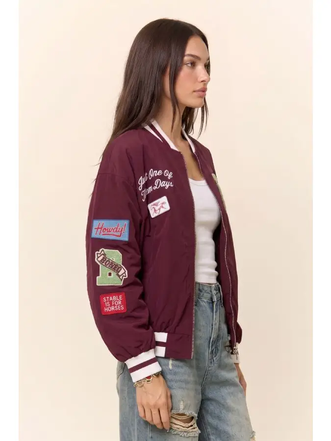 Western Varsity Patch Bomber Jacket