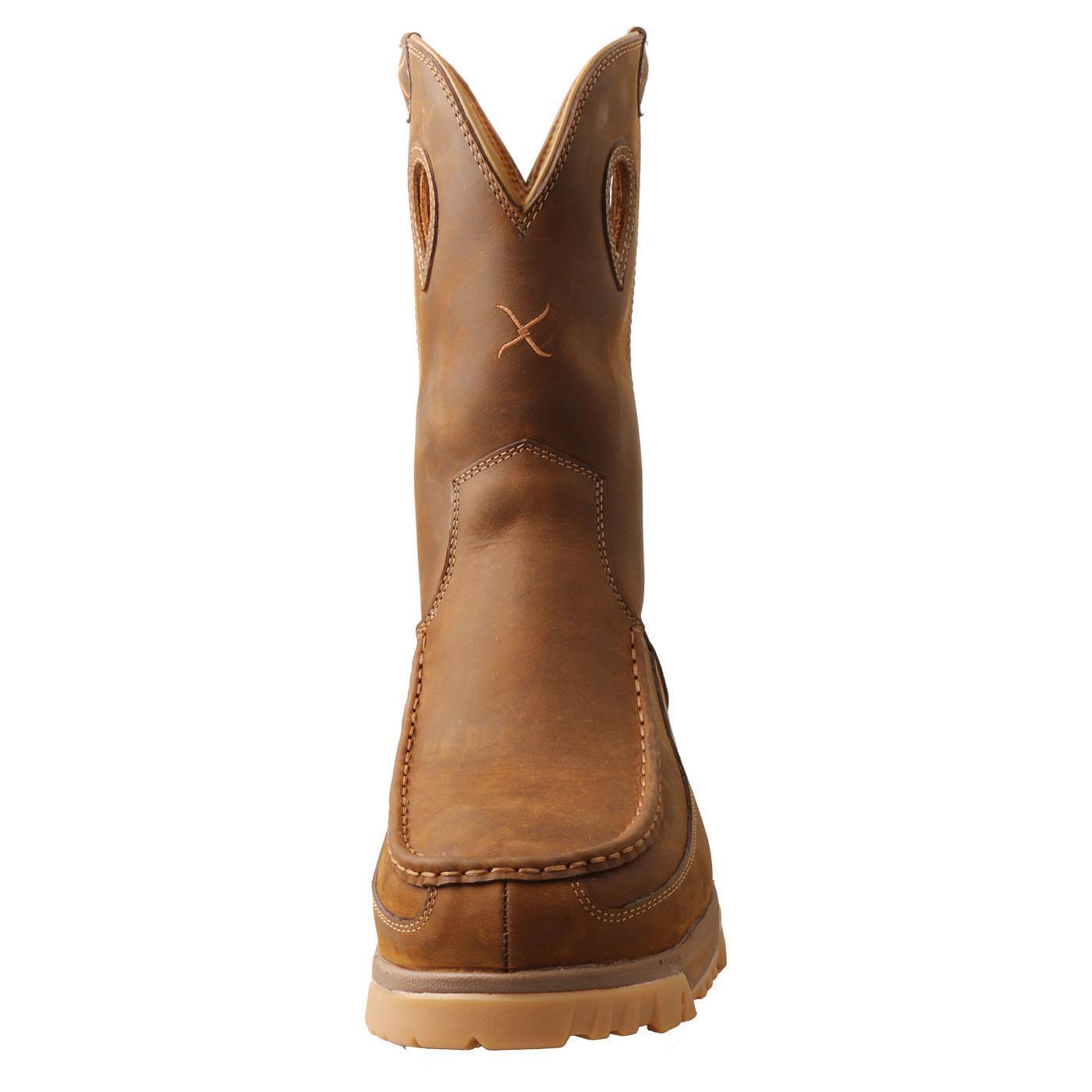 11" Pull On Work Boot - Distressed Saddle MXCNM01