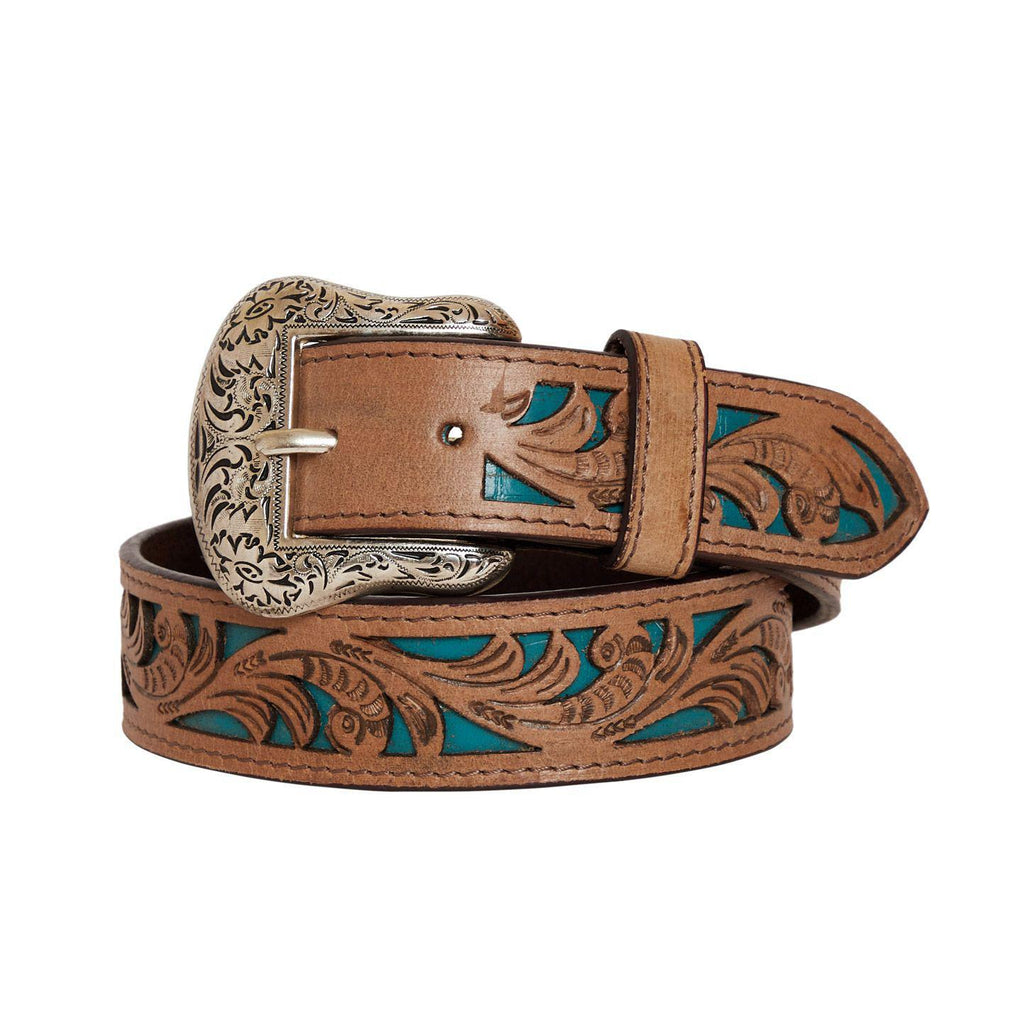 ASTUTE HAND-TOOLED LEATHER BELT S-4056
