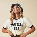 Cowgirl Era Ringer Graphic T-Shirt - Natural/Black