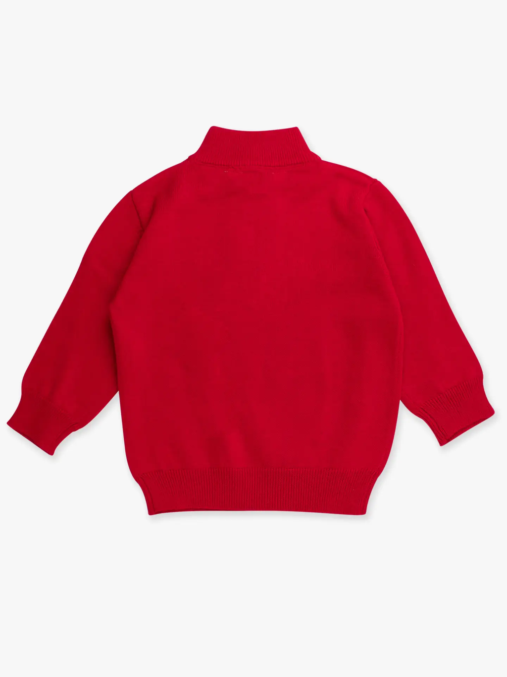 Boys Red Quarter-Zip Sweater - Red