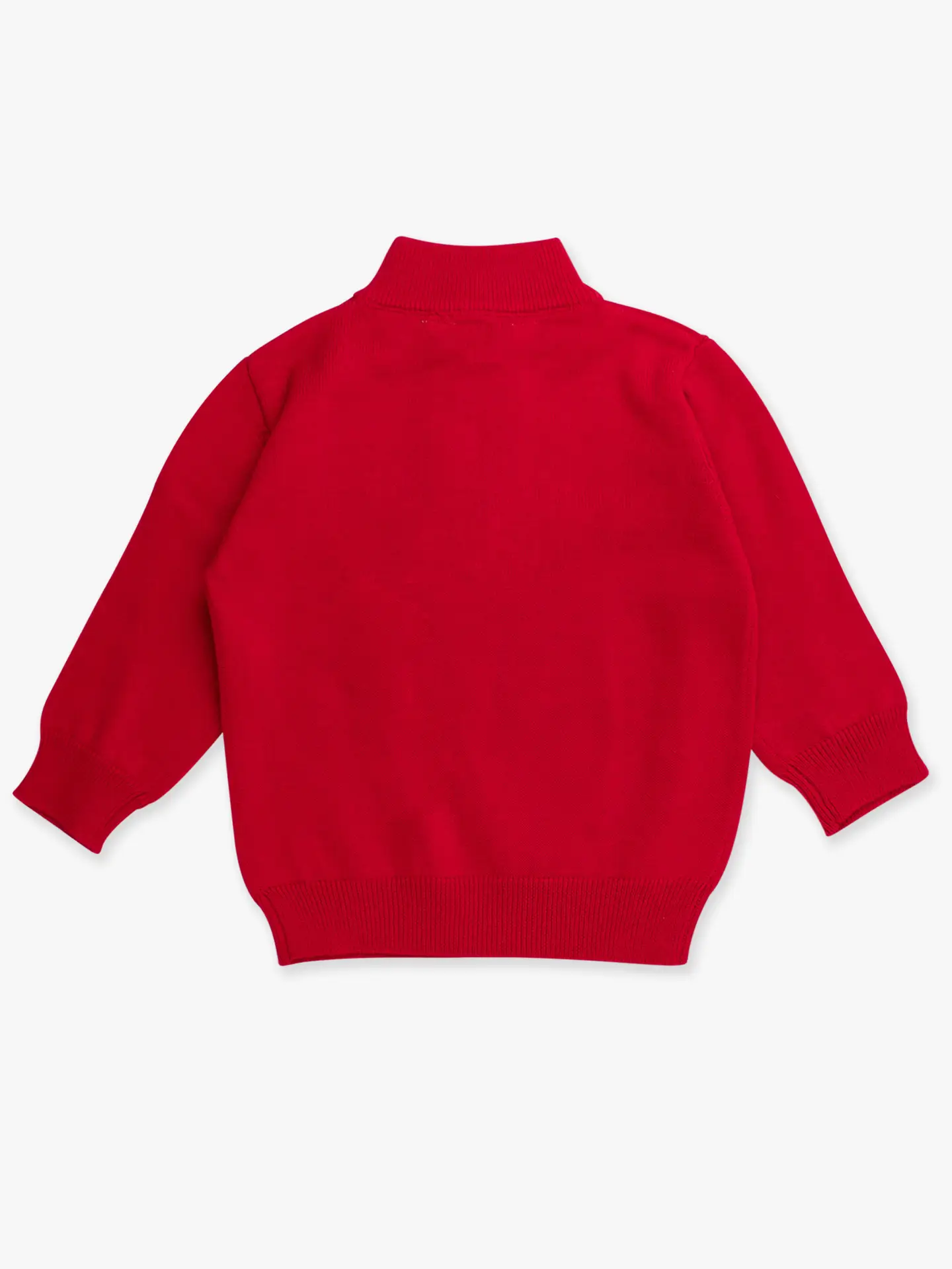 Boys Red Quarter-Zip Sweater - Red
