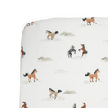 Stretch Knit Crib Sheet - Wild Horses