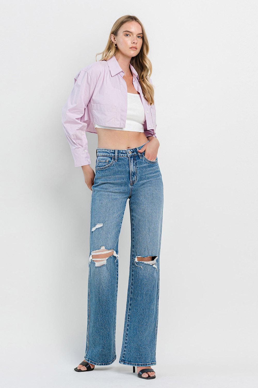 90's Vintage Super High Rise Flare Jeans
