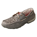 WOMENS BOAT DRIVING MOCCASINS - GREY/TOOLED WDM0130