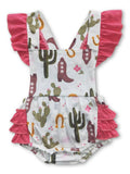 CACTUS BOOTS BUBBLE BABY GIRL ROMPER