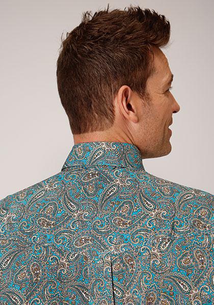 MENS L/S SHIRT   AMARILLO ALLOVER PRINT 2PKTS BUTTON  1132 SADDLE PAISLEY  03-001-0325-4010