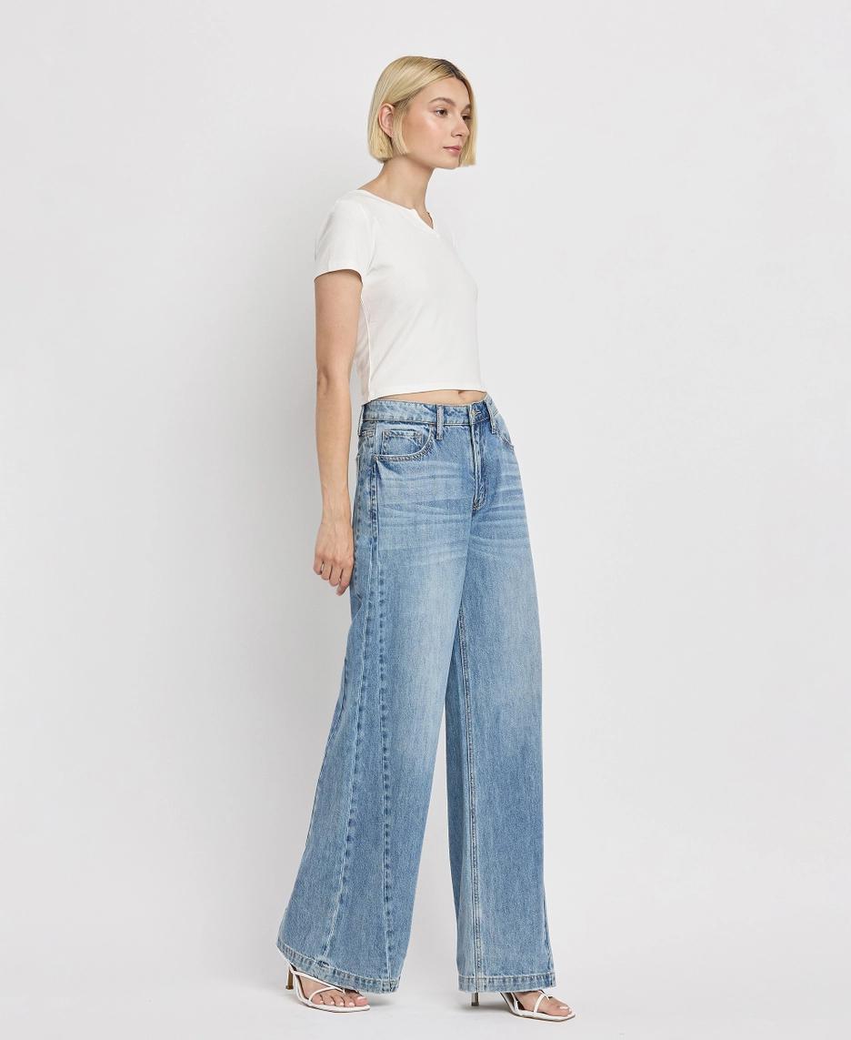 High Rise Seam Detail Wide Leg Jeans | Fulfillment
