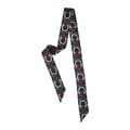 Holly & Horseshoes Christmas Twilly Scarf: Cowgirl Holiday Soft Satin Chiffon Scarf