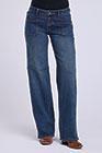 WOMENS JEAN MIDRISE WIDE LEG FIT MED WASH DENIM JEAN W/FRT PATCH PKTS - 11-054-0675-1202