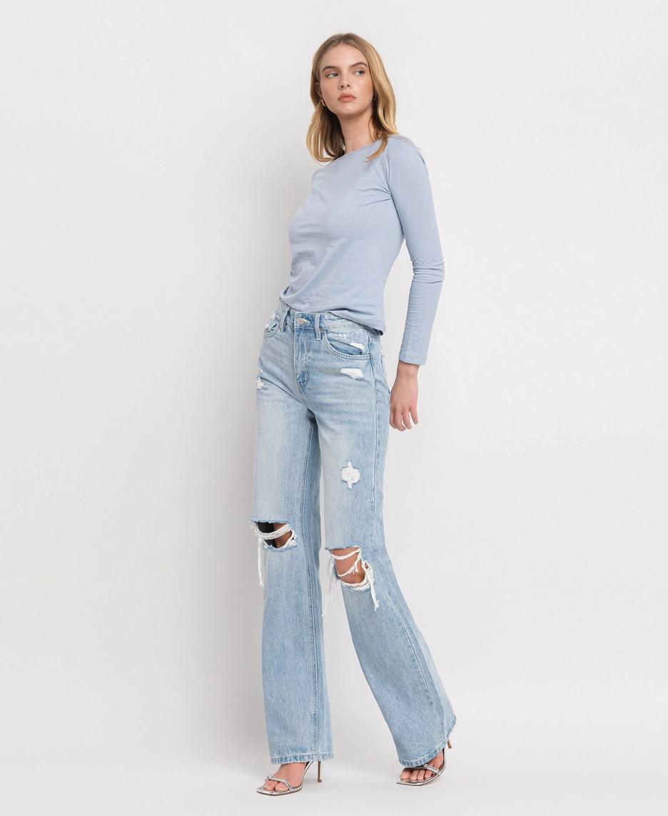 90's Vintage Super High Rise Flare Jeans | Sunny Plains