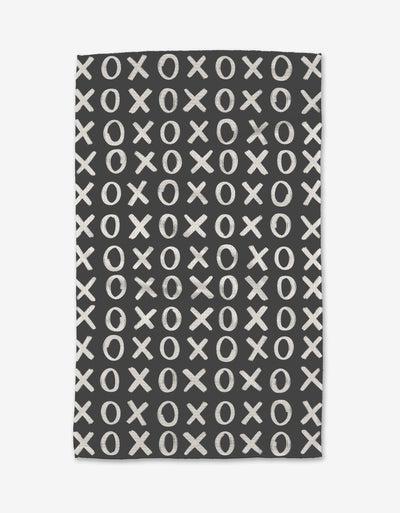 Hug and Kiss Black Kitchen Tea Towel