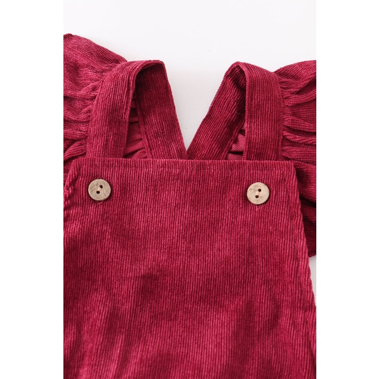 ORCHID VELVET RUFFLE BABY ROMPER