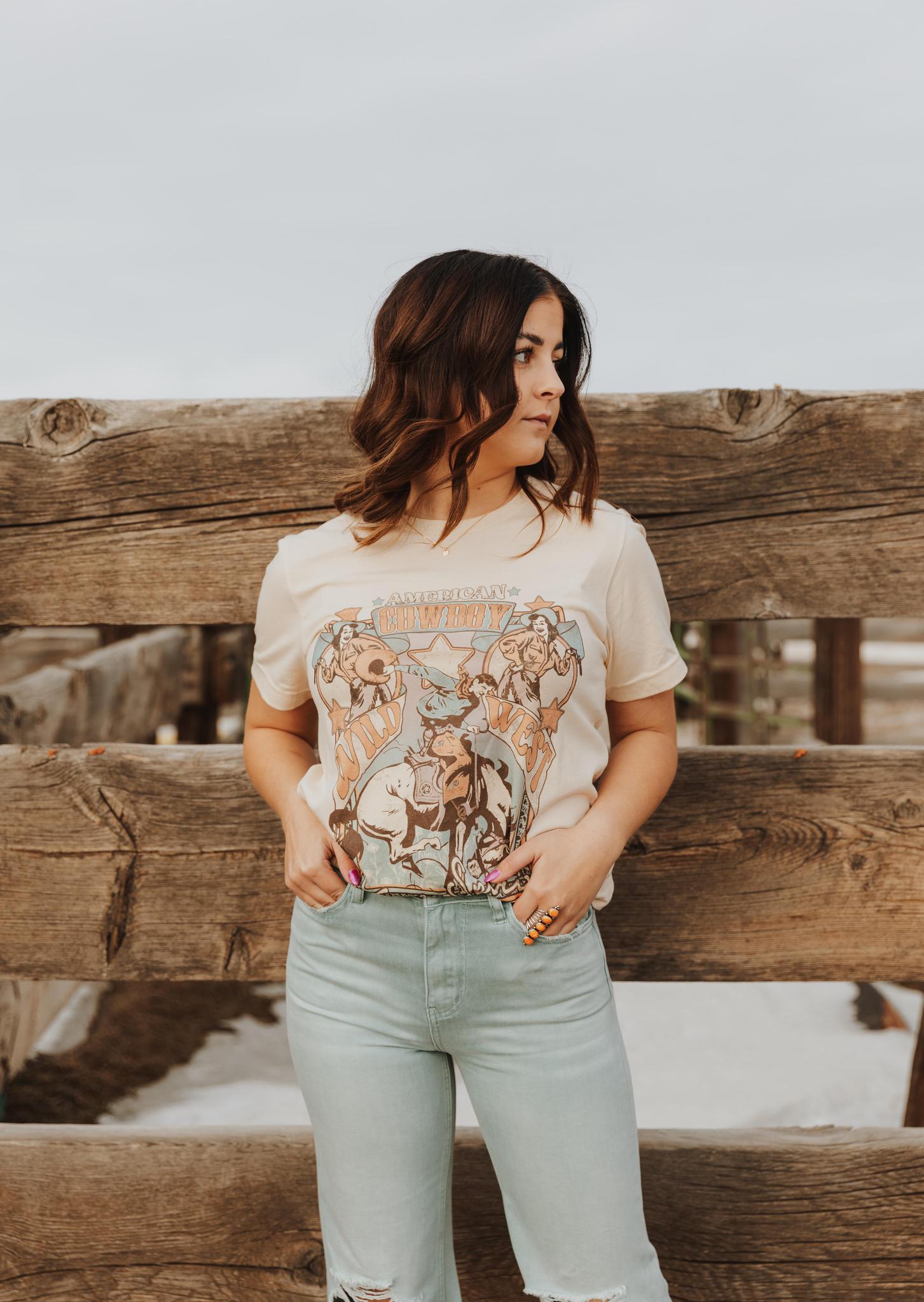 90S VINTAGE CROP FLARE - CLOUD BLUE