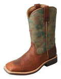 Children's Twisted X Cowkid's Work Boot Peanut Distressed/TX Camo Leather YCW0009