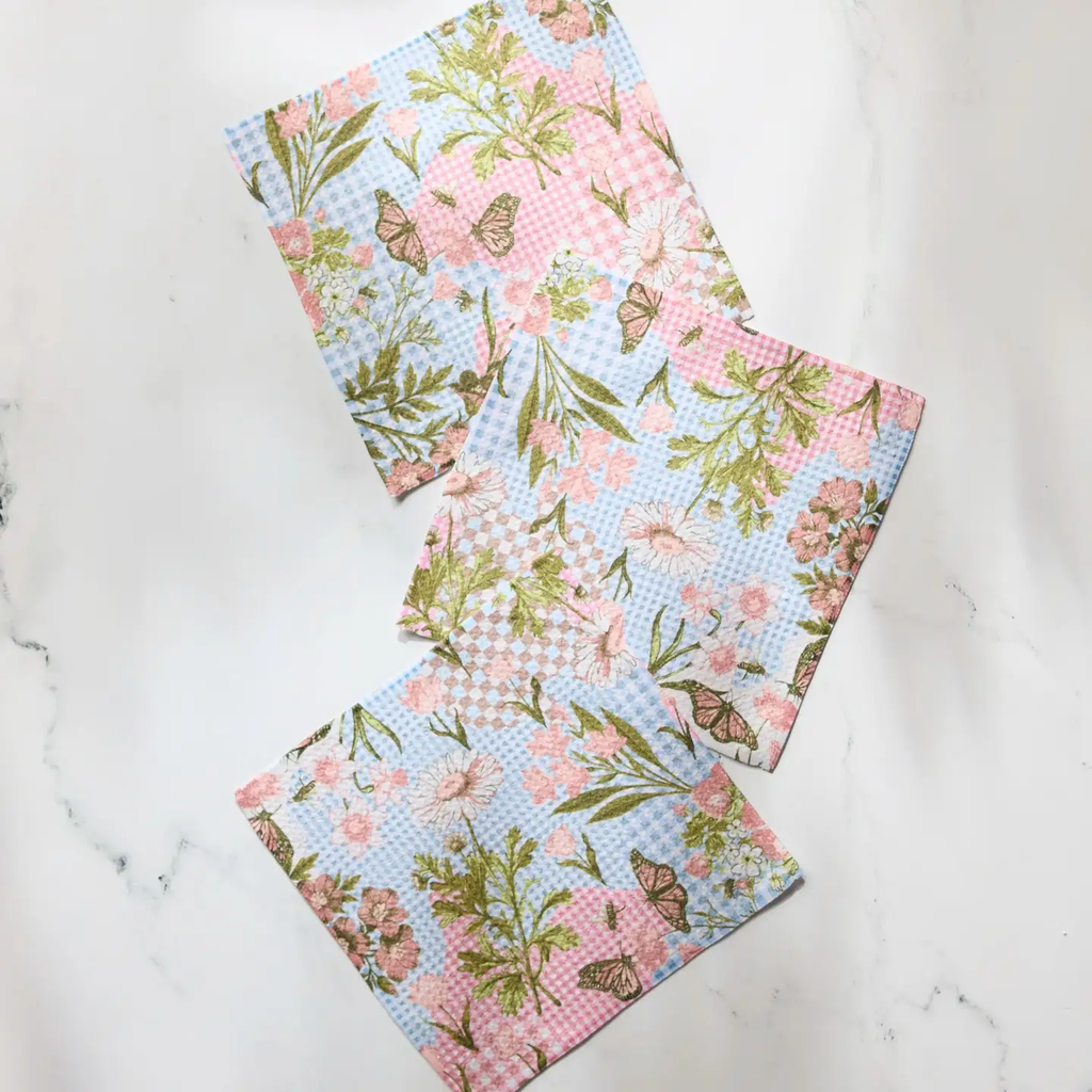 Floral Collage Dishcloth Set