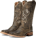 TN BLACK / BONE HORSESHOE EMBROIDERY SQ. TOE J7115