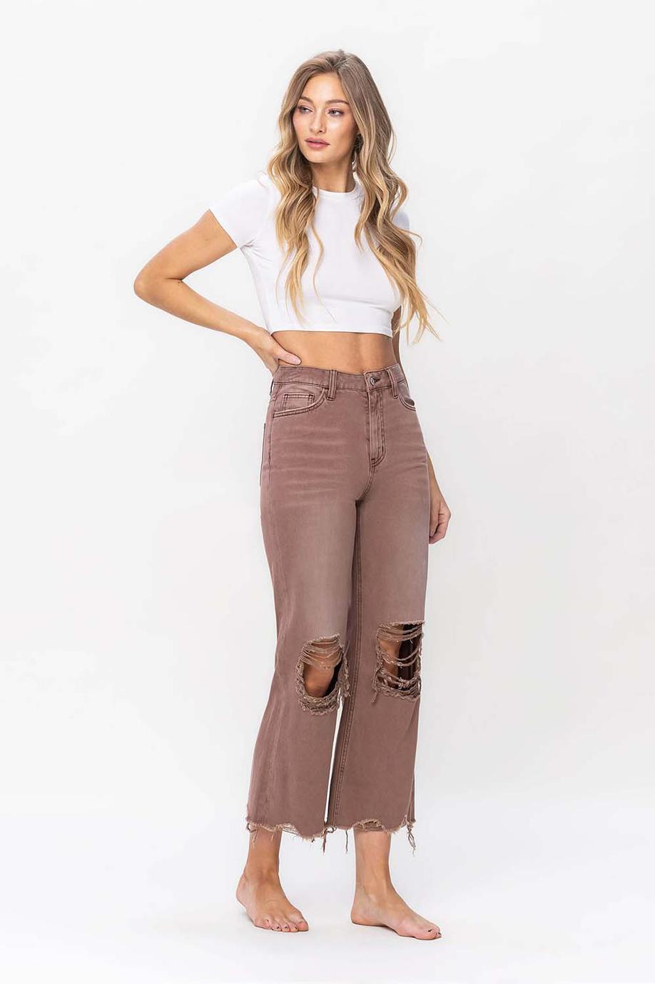 90'S VINTAGE CROP FLARE - AZTEC