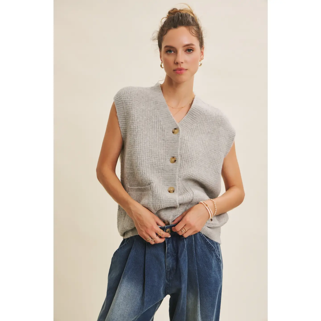 Modern and Timeless Textured Thermal Cozy Sweater Vest