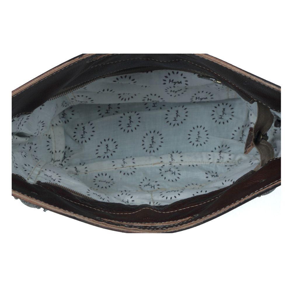 Myra Blue Blossoms Hand-Tooled Bag - S-3363