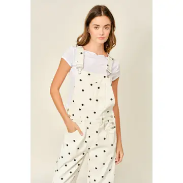 Slouchy Relax Fit Denim Overall - POLKA DOT
