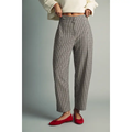Plaid Pattern Barrel Pants