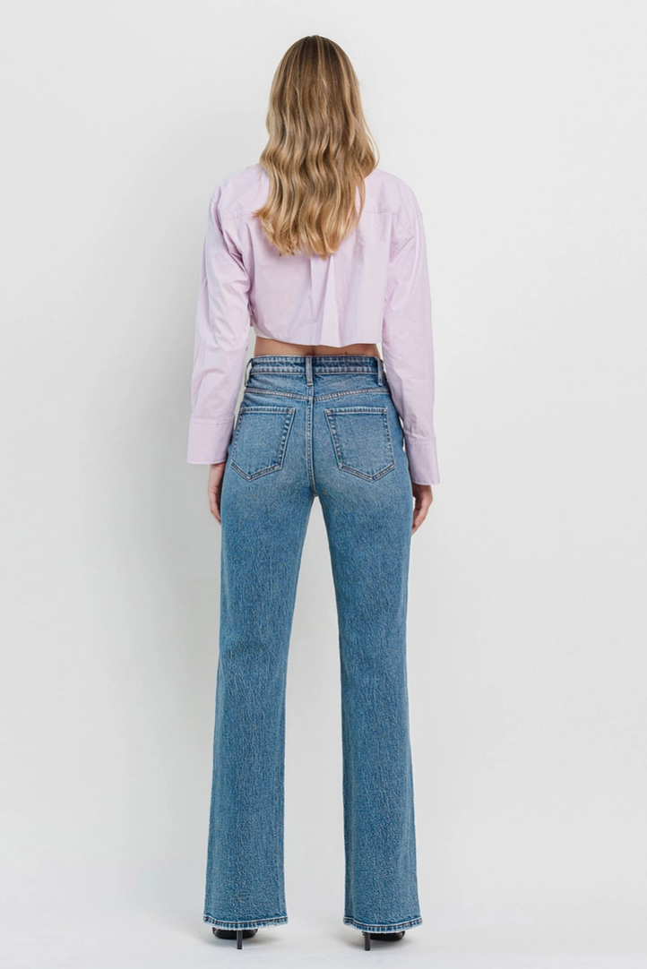 90's Vintage Super High Rise Flare Jeans