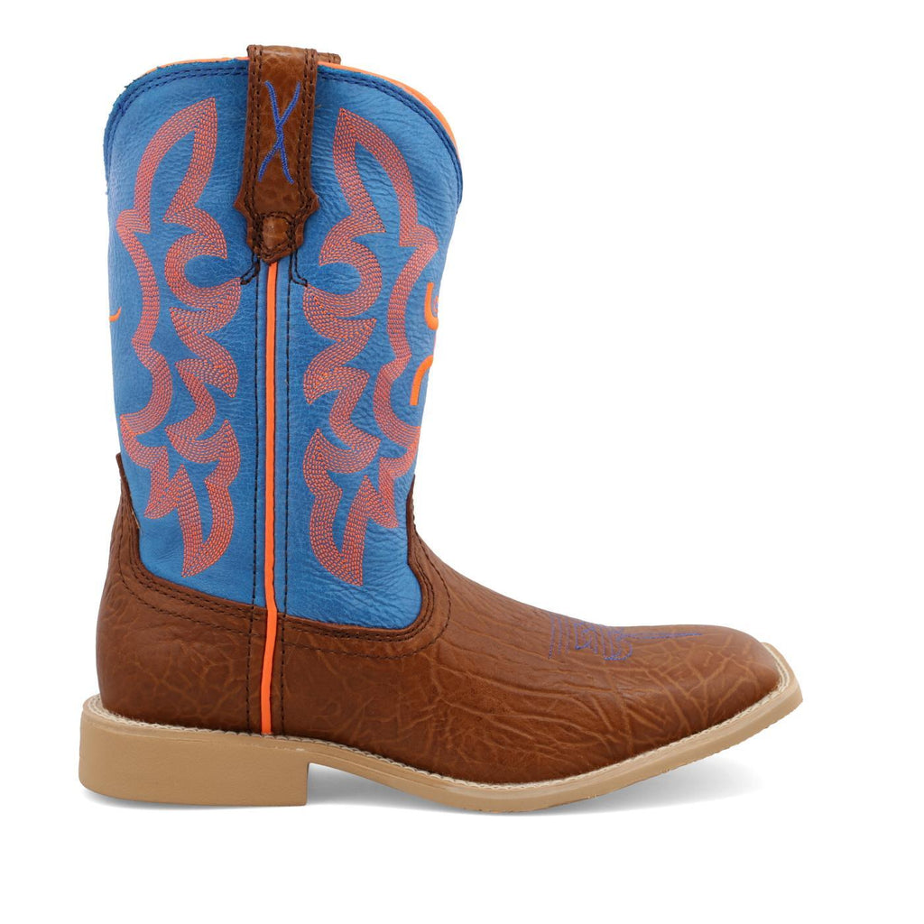 Hooey Boot - Cognac Bullhide & Neon Blue