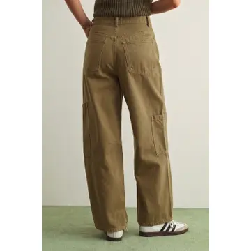 Washed Color Cargo Pants - Washed Brown